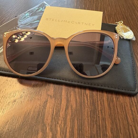 New Stella McCartney SC0086S Cat Eye Amber Sunglasses NEW - Picture 2 of 6